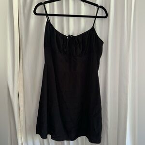 Aritzia Sunday Best Black Poplin Mini Dress with Adjustable Straps